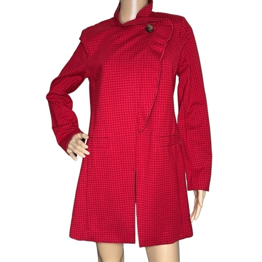CAbi Celebration Jacket houndstooth red small